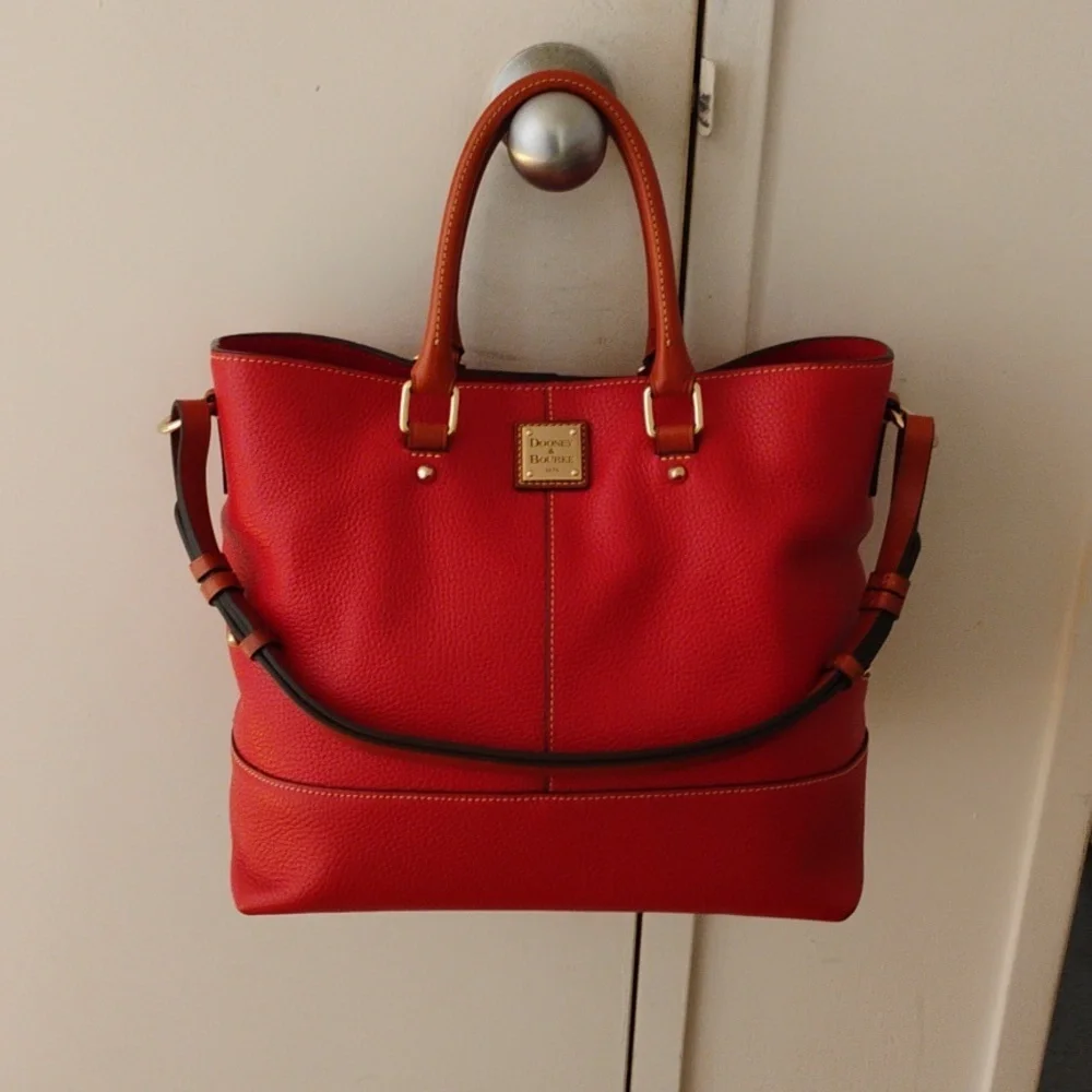Dooney & Bourke  Red Leather Tote - Picture 5 of 7